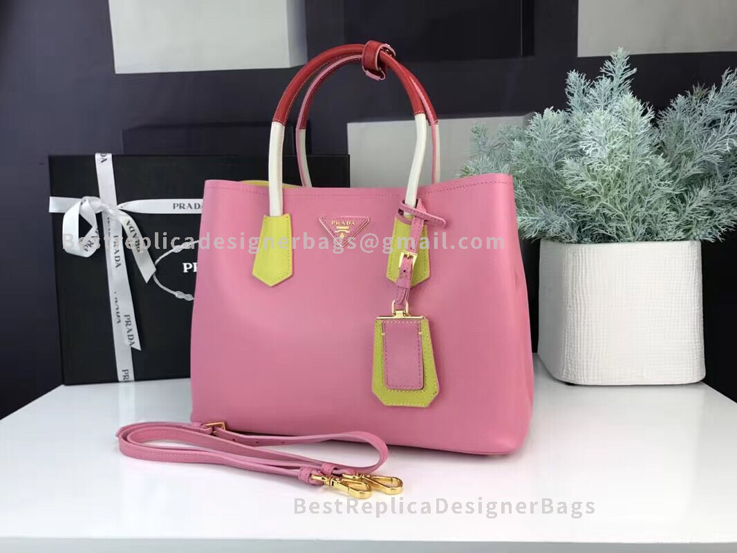 Prada Double Bag Large Bicolor Pink GHW 2775